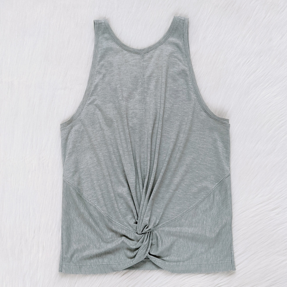 Athleta Essence Twist Front Opal Green Cropped Tank Top | XT2 Anti-Odor | S - Picture 6 of 11